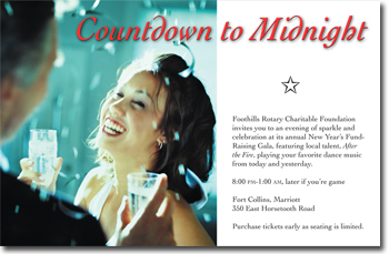 Foothills Rotary Charitable Foundation fund-raising gala invitation